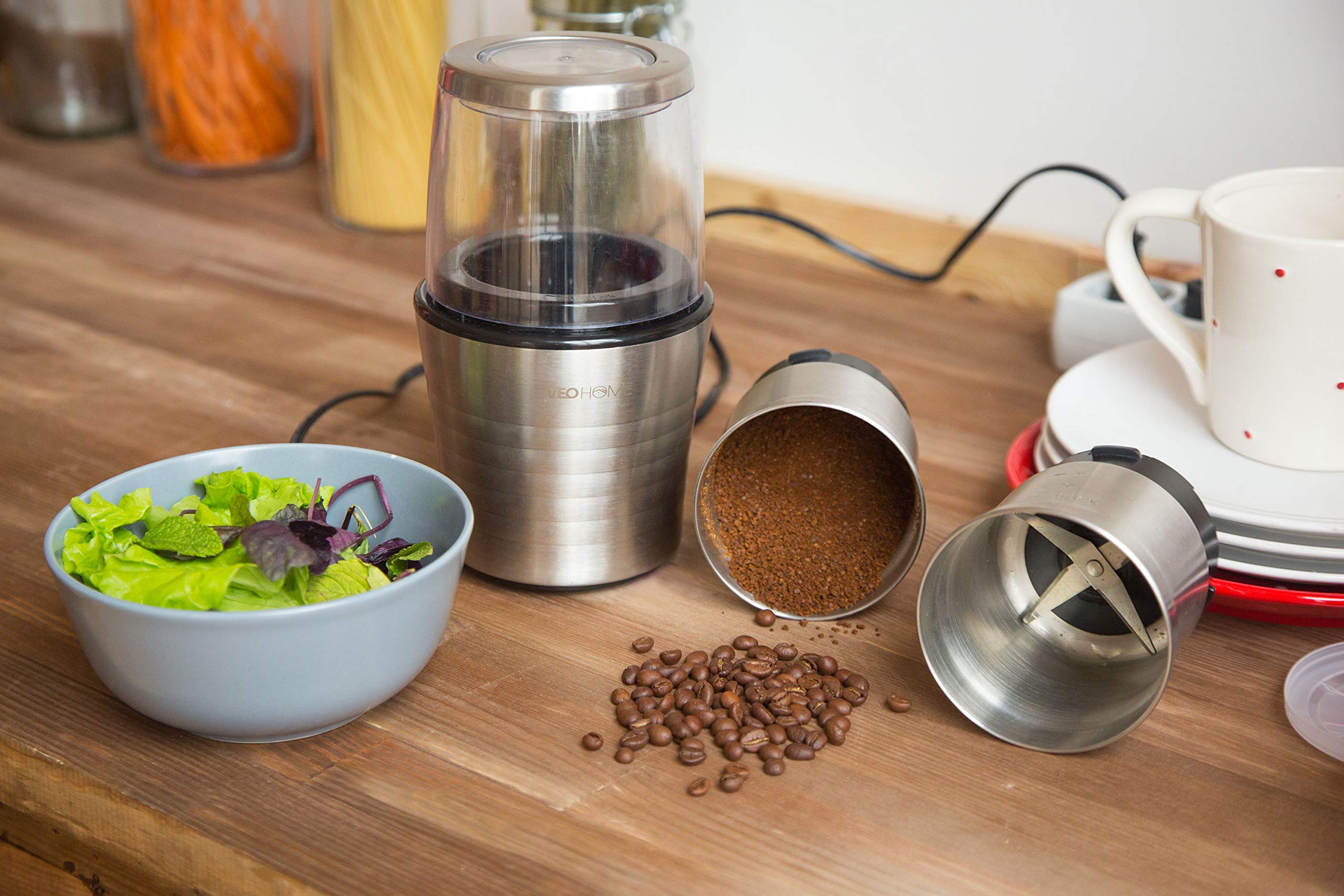 Macina Caffe elettrico VeoHome macinino semi di lino,oleosi,papavero e spezie