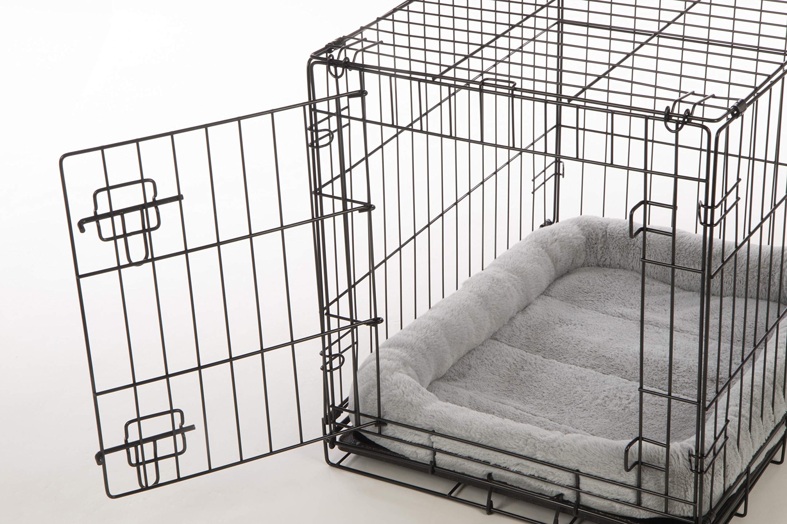 TrustyPup Quilted Crate Bolstered Mat Dog Bed, Ideal for Crates Gray