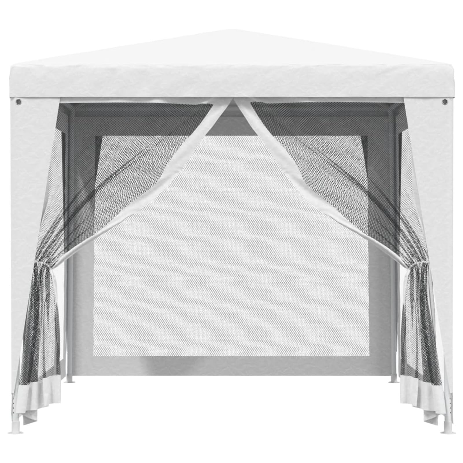 Partyzelt mit 4 Netz-Seitenwänden, Party Deko, Festzelt, Pavillon, Garden Decoration, Canopy Tent, Lagerzelt, Gartenpavillon, 2,5 x 2,5 m Weiß