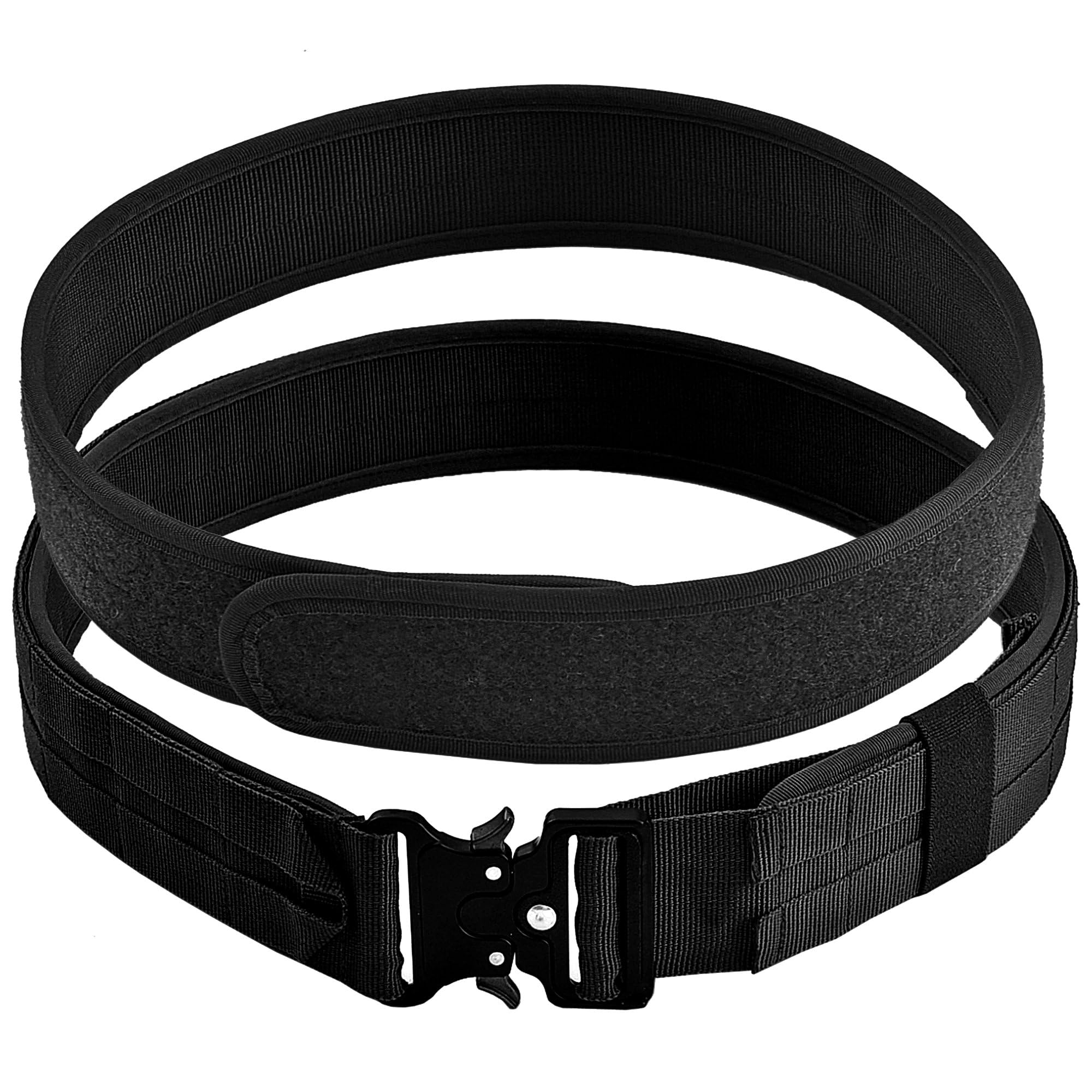 Future Ventures Tactical Duty Belt with Quick Release Metal Buckle, Adjustable Heavy Duty Nylon Utility Belt for Security, Police, Military, Work or Outdoor Use (Black, Small)