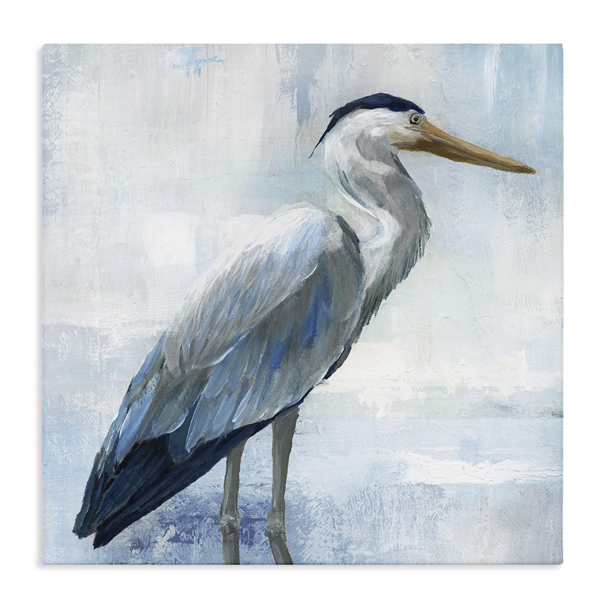 Stupell Industries Unframed 'Serene Blue Heron In Aqua'| Canvas Art
