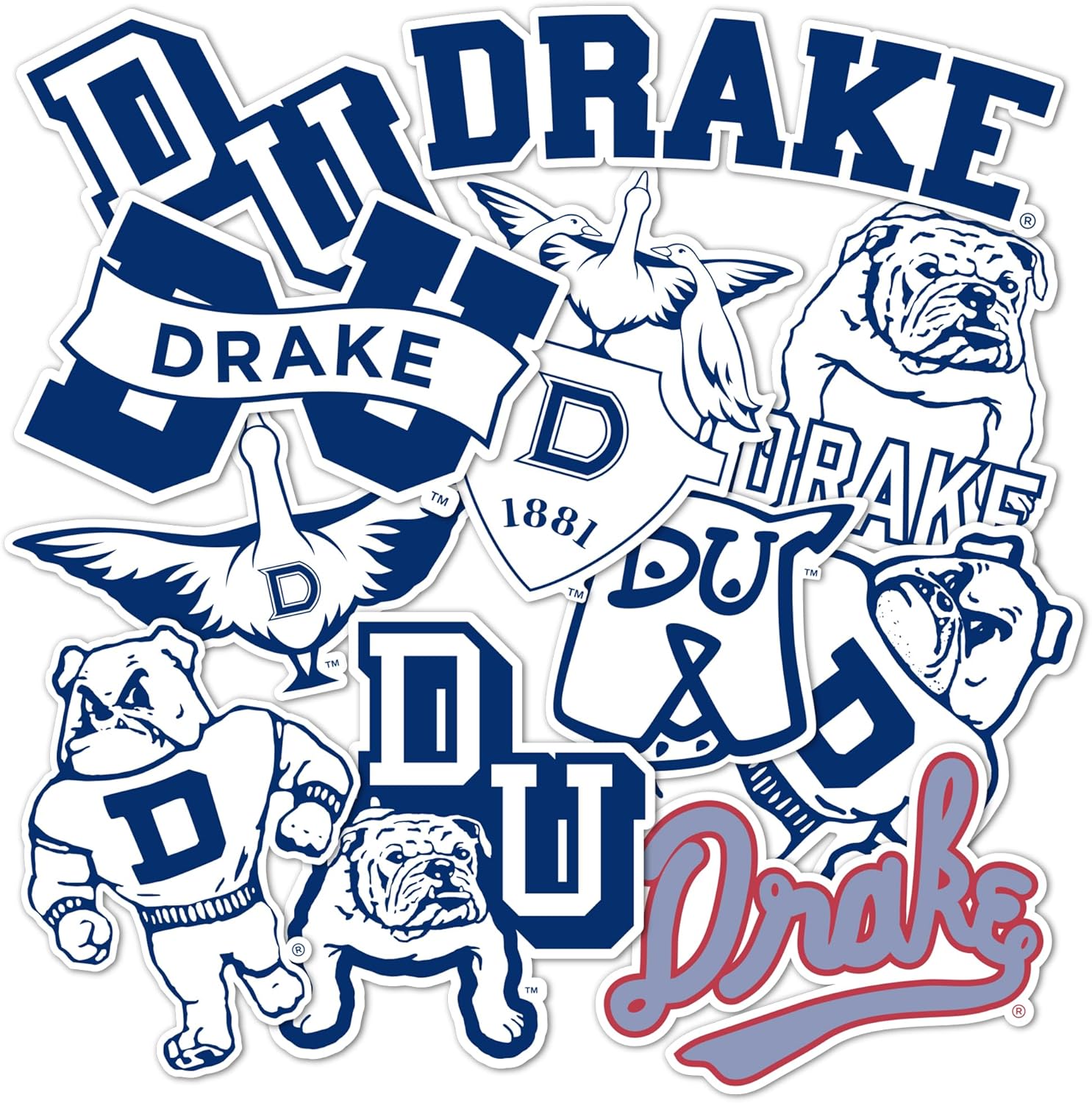 Desert Cactus Drake University Sticker Bulldogs Vinyl Decals Laptop Water Bottle Car Type 2 (T2 Vintage 1)