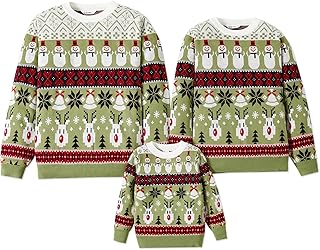 Christmas Sweater Family Set Long Sleeve Knit Sweater Holiday Xmas Knitted Pullover