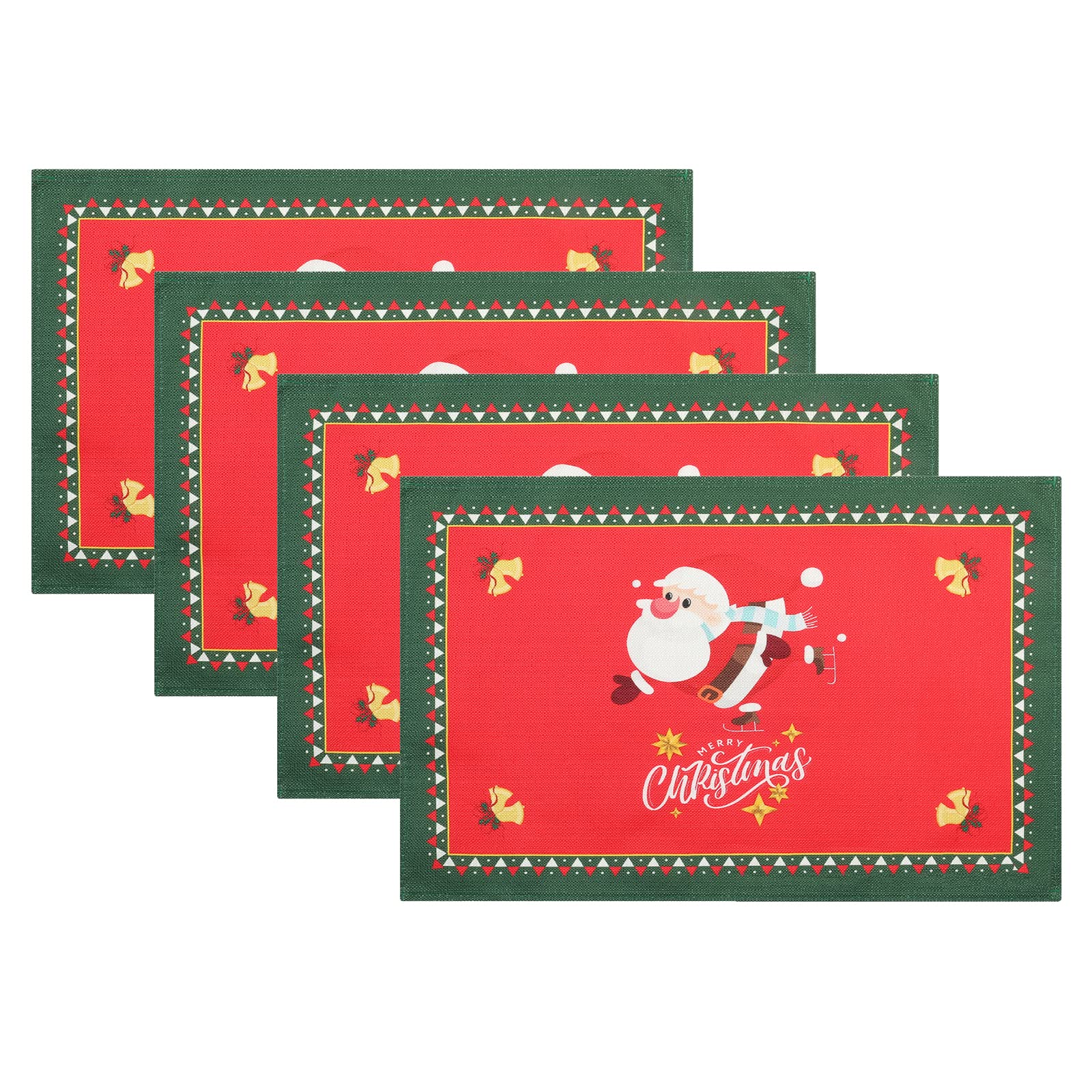 GY GUOYUAN Christmas Special Table Mats,Washable Polyester Placemats 18*12 Inch Set of 8 for Kitchen Dining,Easy to Clean Fabric Place Mats
