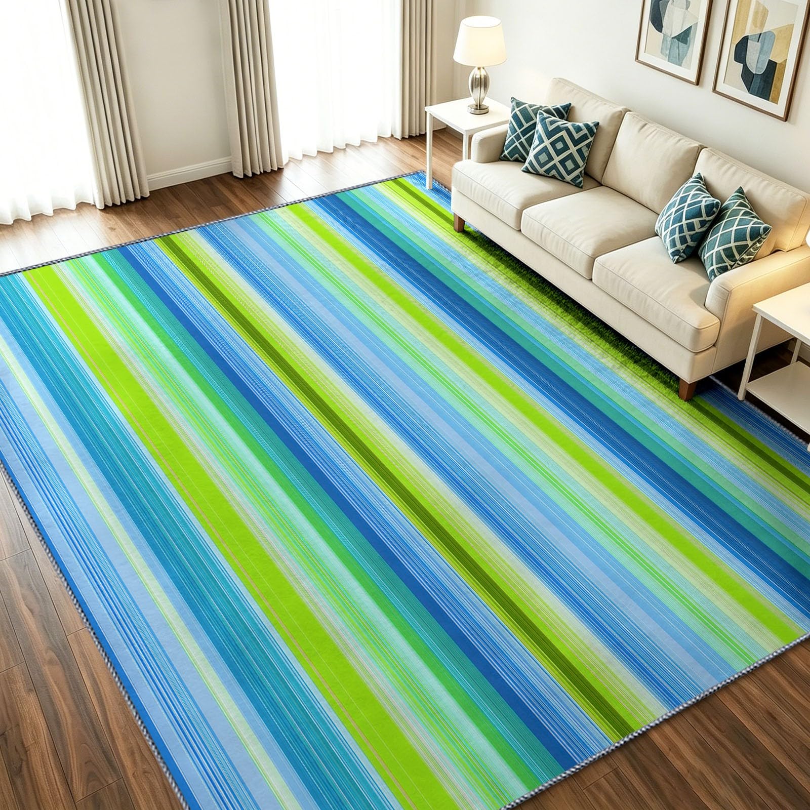 Tapis bleu lavable et antidérapant résistant aux taches de cuisine 60x90