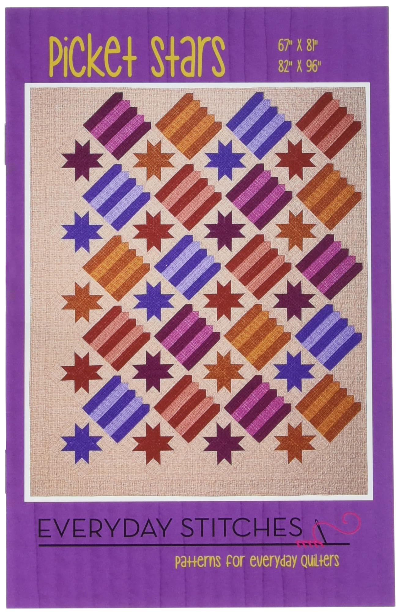 Everyday Stitches Picket Stars Pattern, Multi