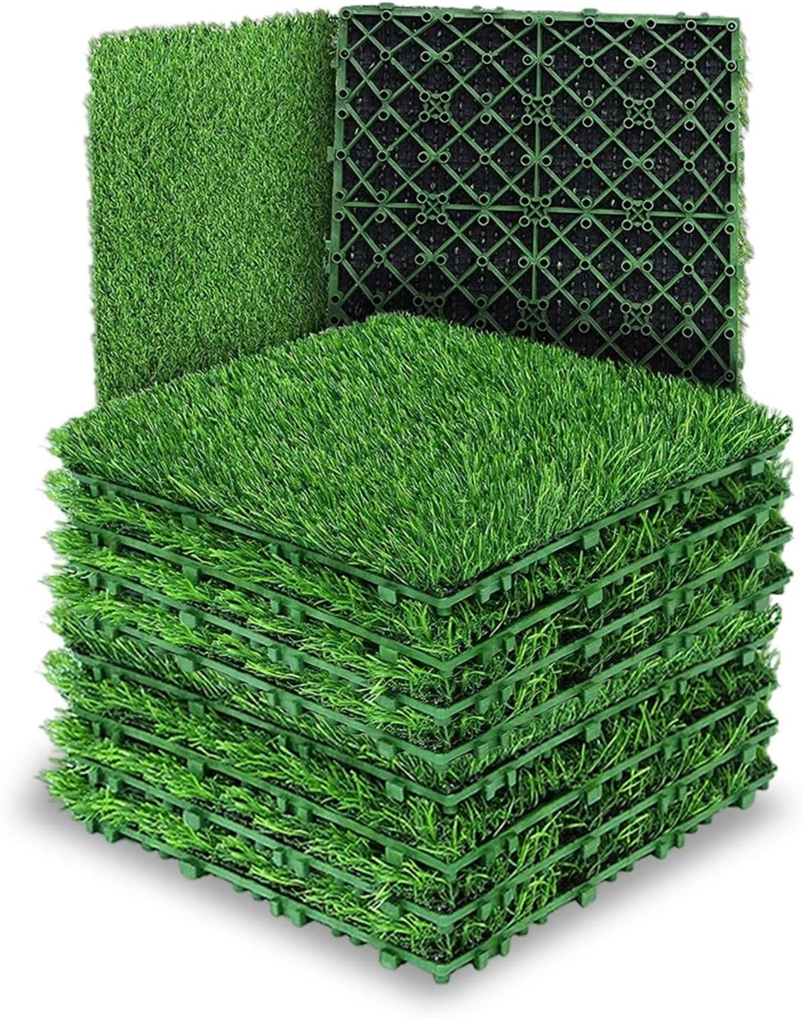 4Pcs Grass Pee Pads for Dogs 12 Inchx12 Inch Square Artificial Grasses Mat Interlocking Fake Grasses Deck Turf Tiles Turf Mat Grass Rug for Indoor