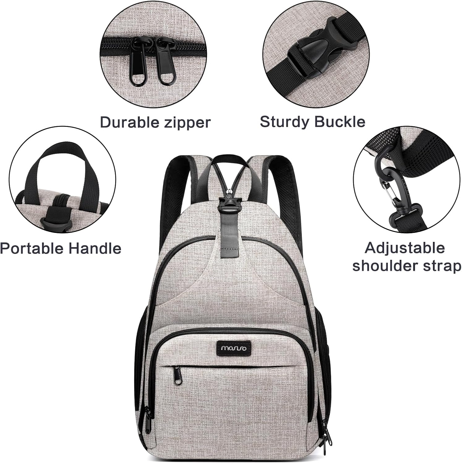 MOSISO Camera Bag Sling Backpack,DSLR/SLR/Mirrorless Photography Camera Case Crossbody Shoulder Bag with Tripod Holder&Rain Cover&Shoulder Straps Compatible with Canon/Nikon/Sony, Khaki