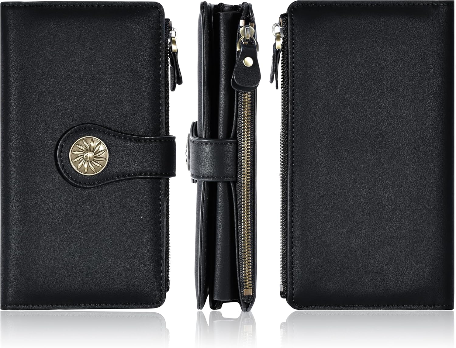 Travelambo Women's Wallet RFID Blocking Trifold Clutch Large Capacity Credit Card Holder Travel Purse | RFID, Large Capacity, Luxury, Waxed, Multi Card Organizer - Image 6