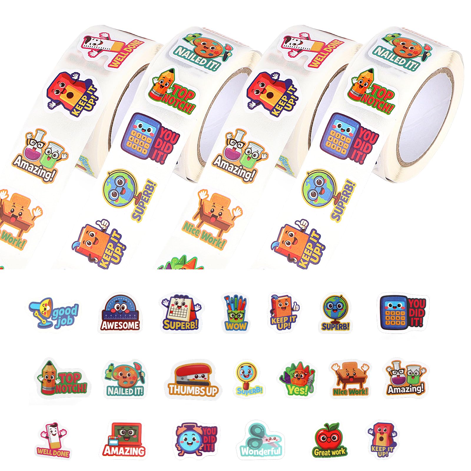 Wanciler 2000Pcs Reward Stickers Cartoon Well Done Stickers for Children