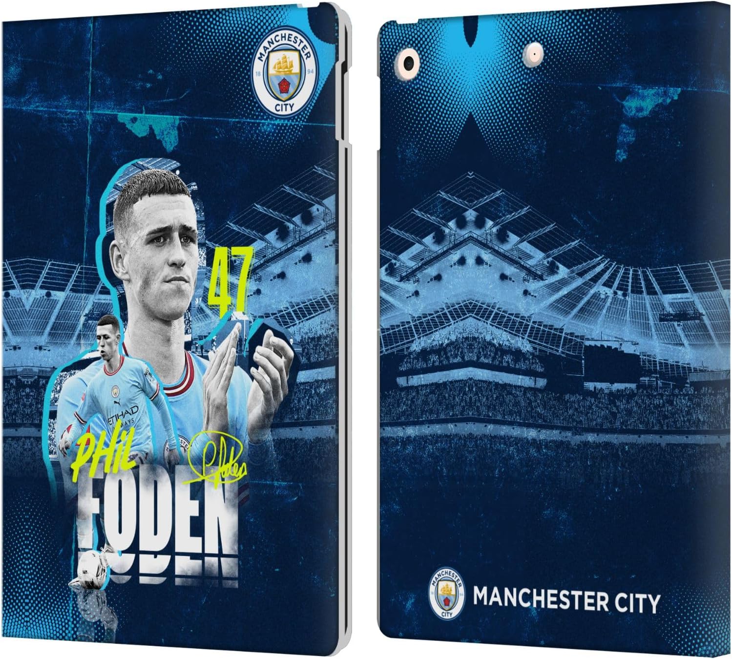 Head Case Designs Officially Licensed Manchester City Man City FC Kevin De Bruyne 2022/23 First Team Leather Wallet Case Compatible with Apple iPad 9.7 2017 / iPad 9.7 2018