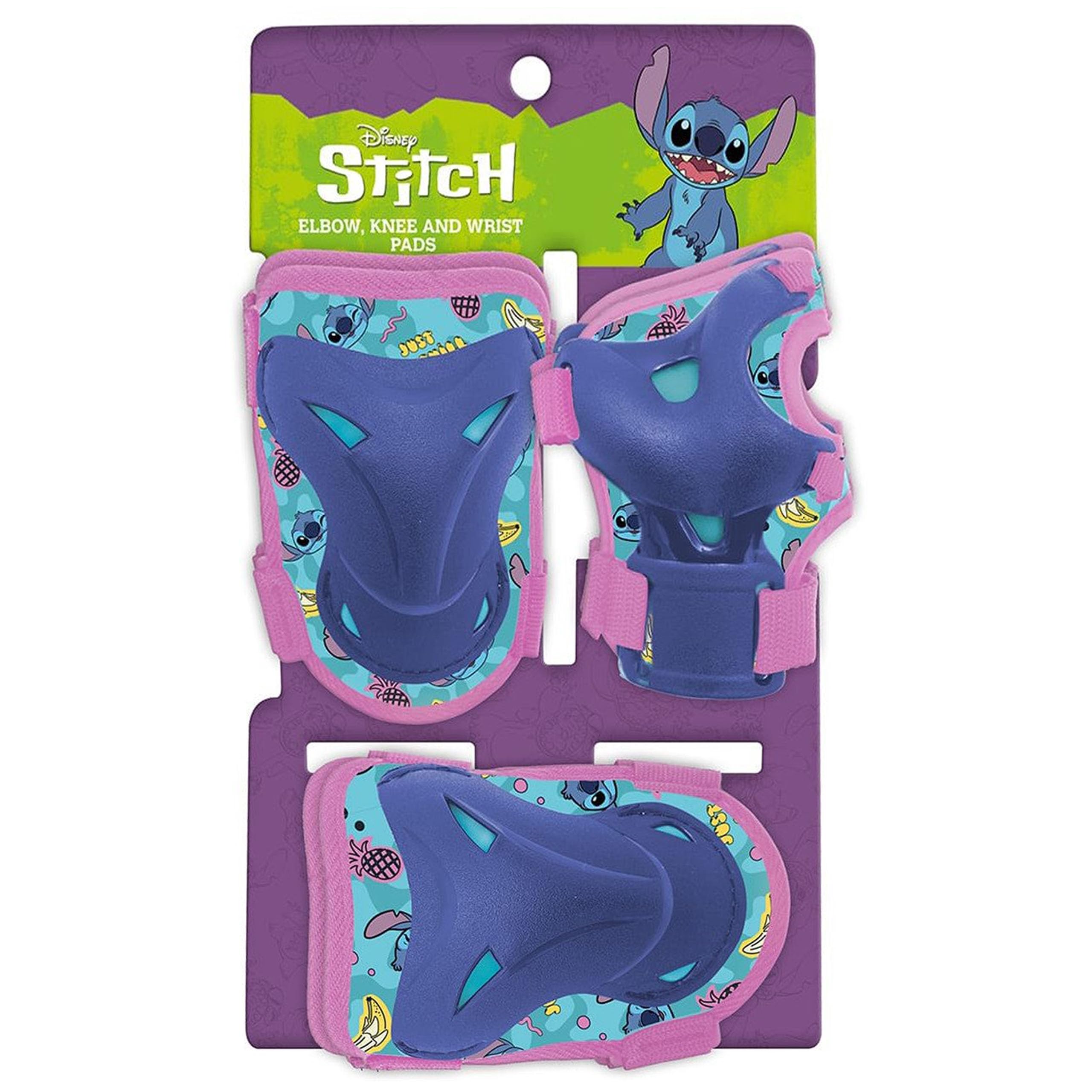 sarcia.eu DISNEY Stitch PROTEZIONI per bambini per biciclette, monopattini - SET ginocchia, gomiti, polsi (C)