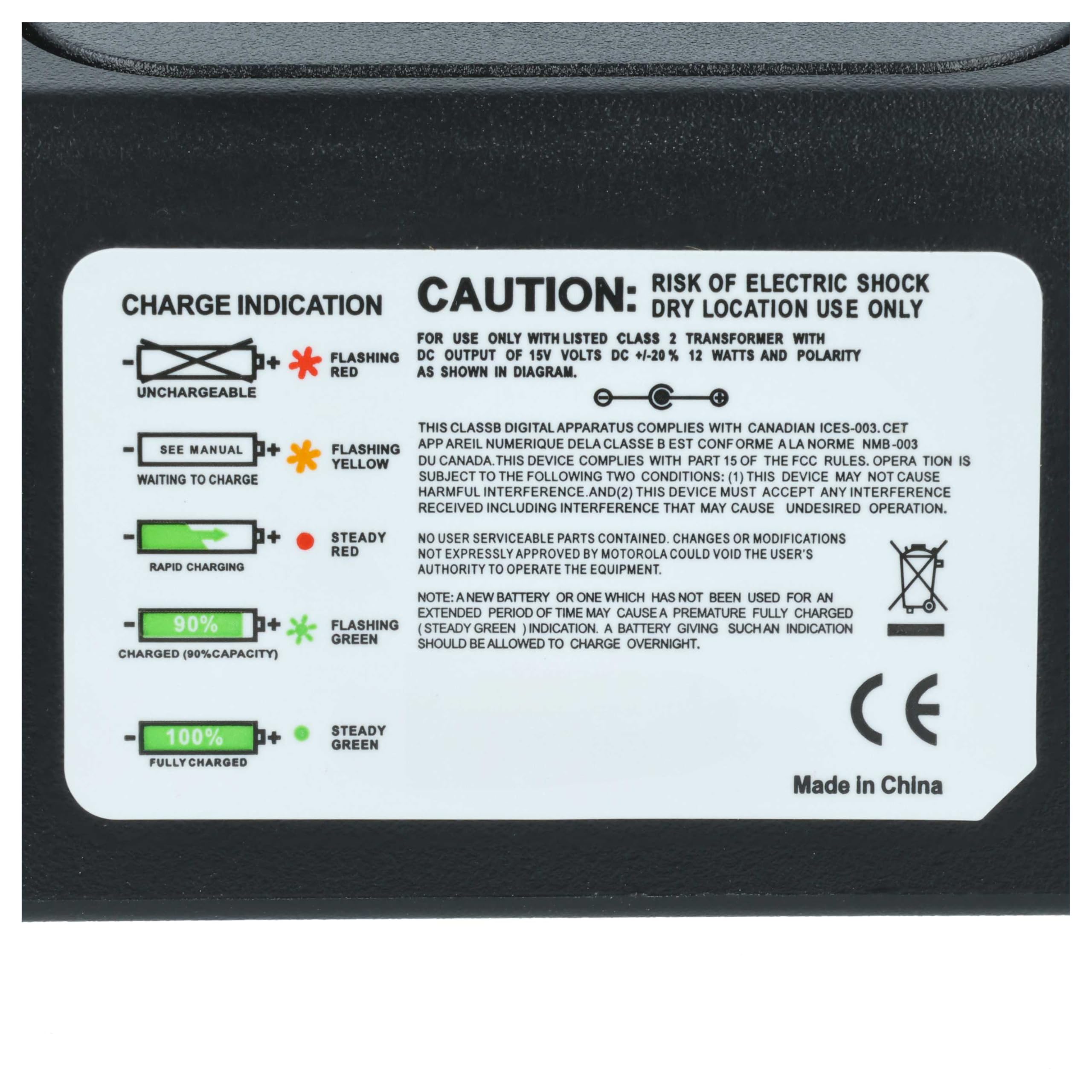 vhbw Cargador 6 Compartimentos Compatible con Kenwood KNB-45, KNB-45L baterías de Radio - Estación de Carga + Cable Corriente, 9-12 V, 6 A