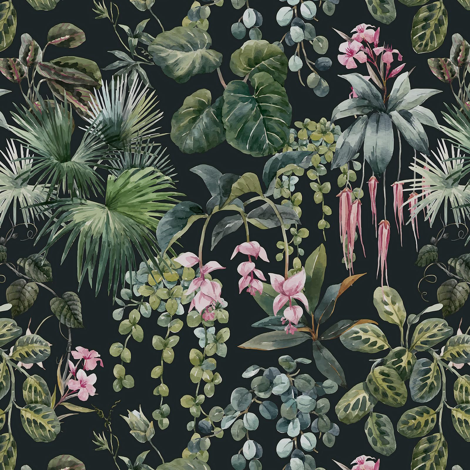 Timeet Peel and Stick Wallpaper Tropical Botanical 41CMX20M Dark Green Leaf Self Adhesive Wallpaper Vinyl Wrap Waterproof Sticky Back Wallpaper for Bedroom Living Room Wall Cabinet Shelf