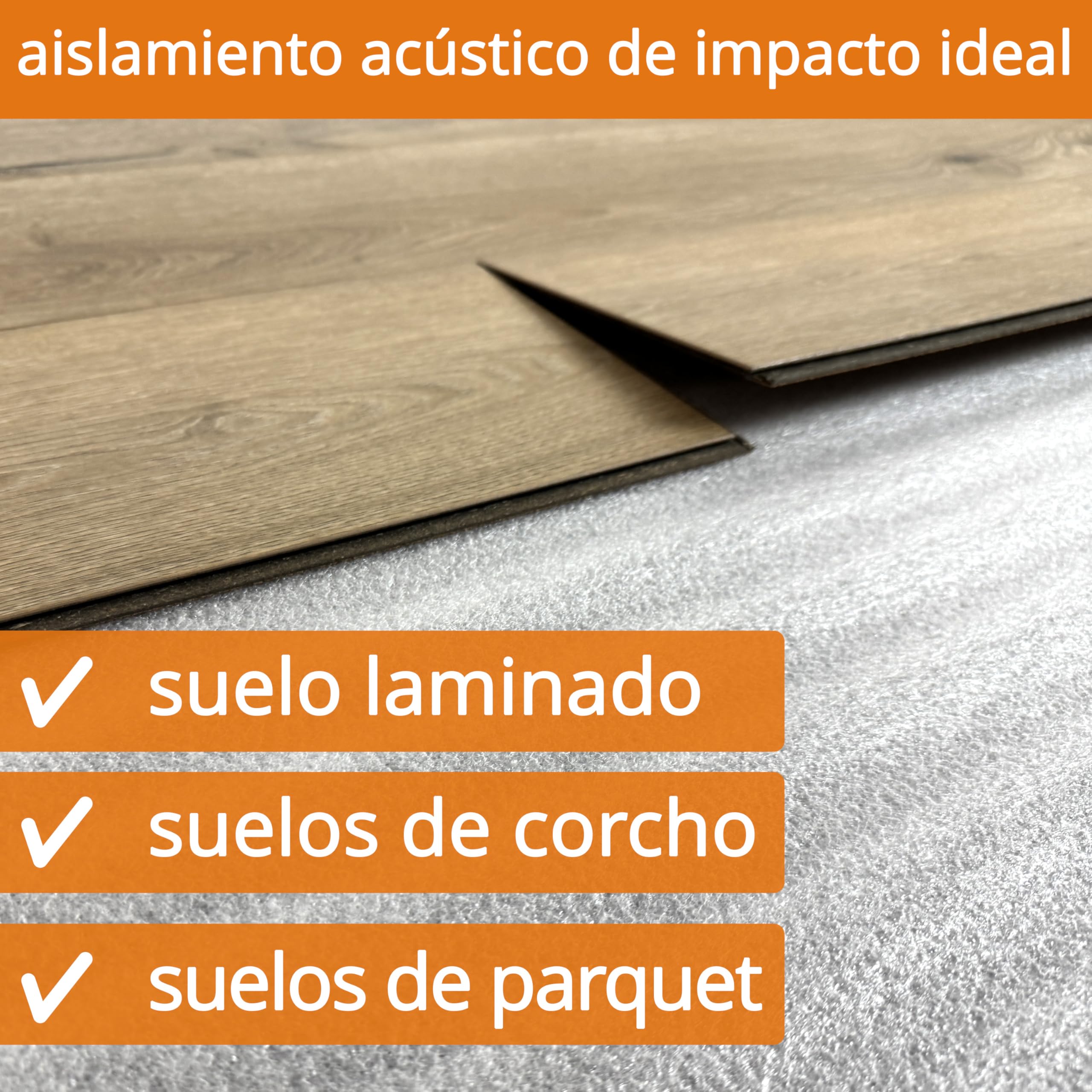Aislamiento acústico de impactos laminado espuma uficell® ULTRA PE - espesor 3 mm - aislamiento acústico de impactos para suelos laminados y parquet - densidad: 20 kg/m² (25 m² | 1 rollo)