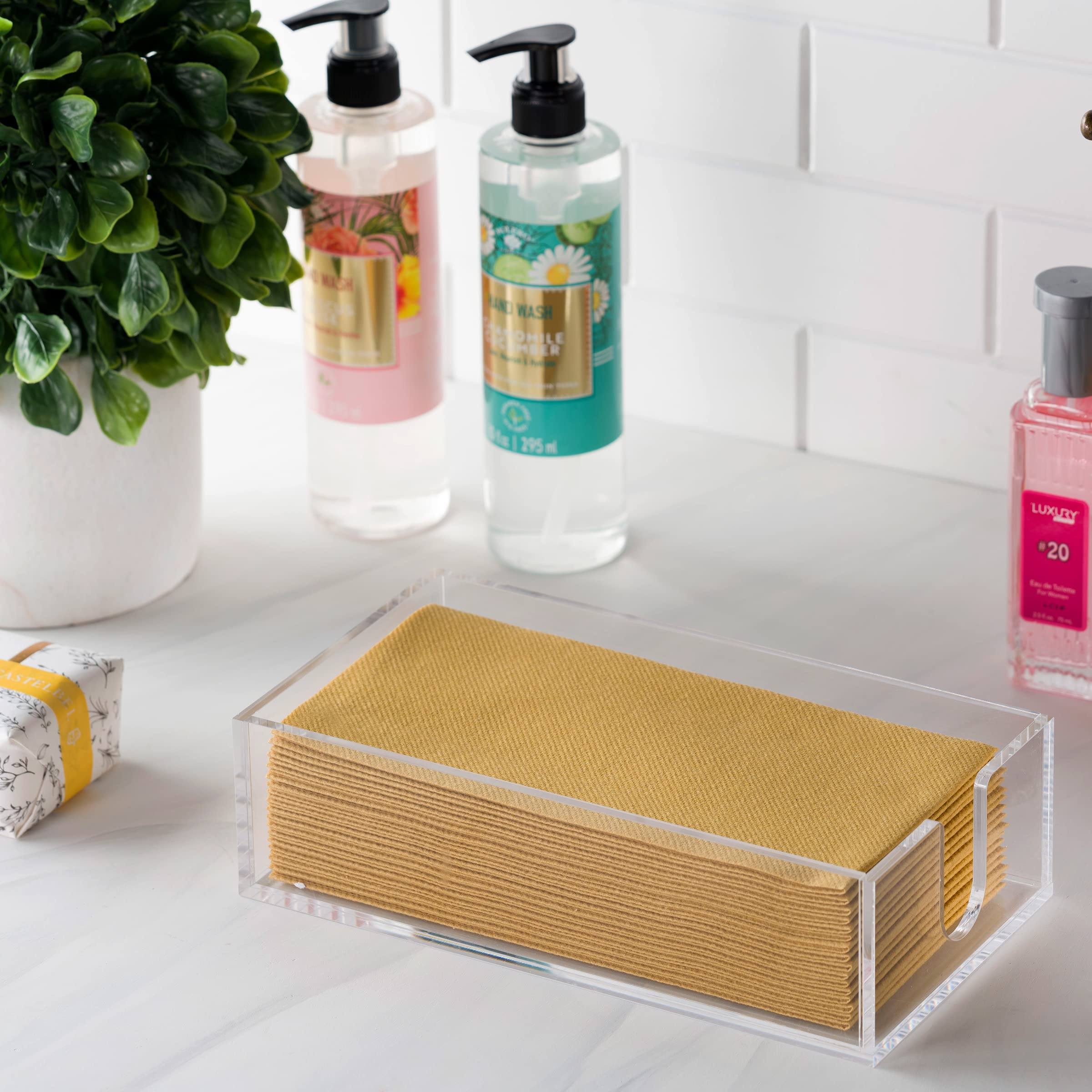 BloominGoods Serviettenhalter Aus Acryl – Transparent, Für Tisch & Bad, 22,9 X 14 Cm