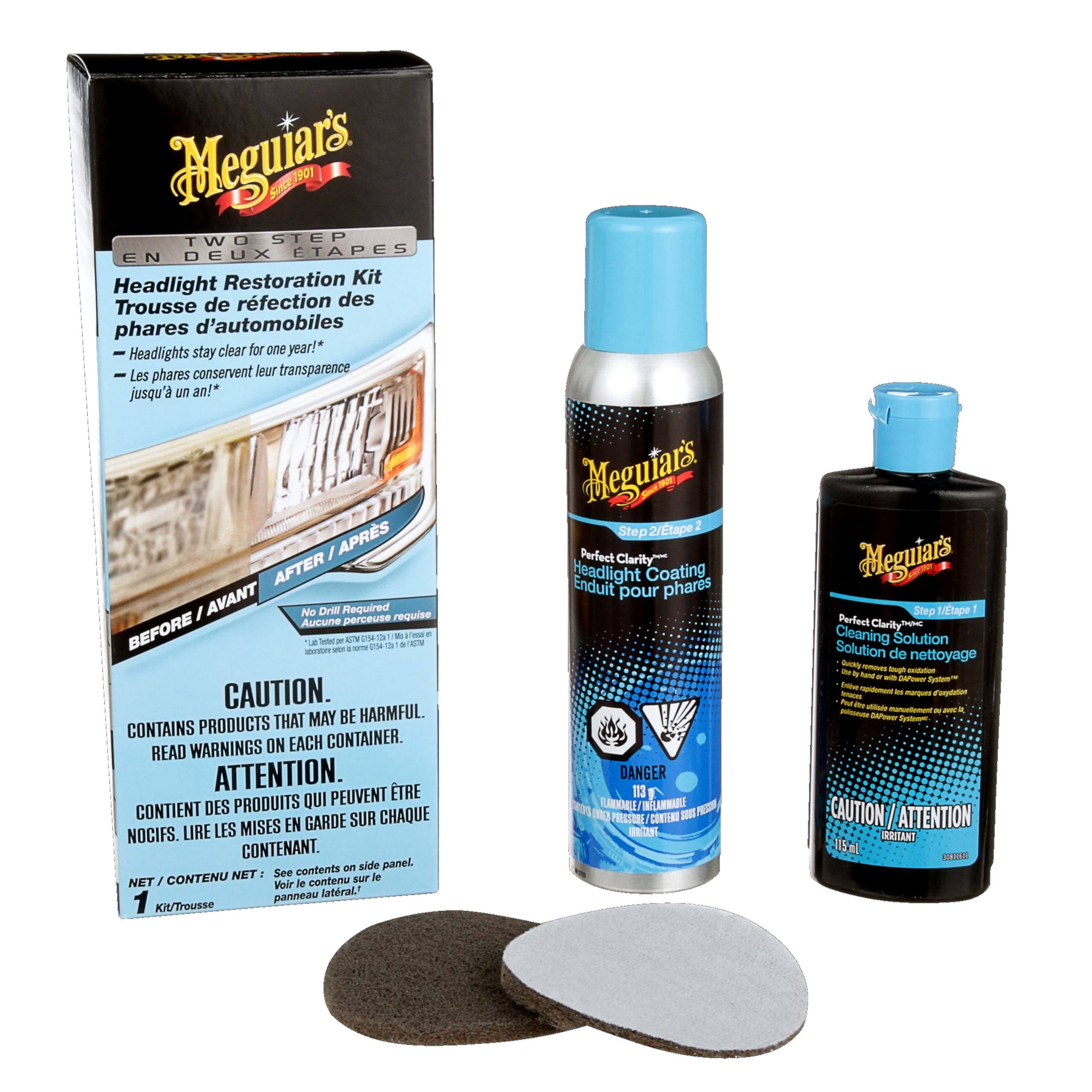 Meguiar's Two Step Headlight Restoration Kit for Clarity