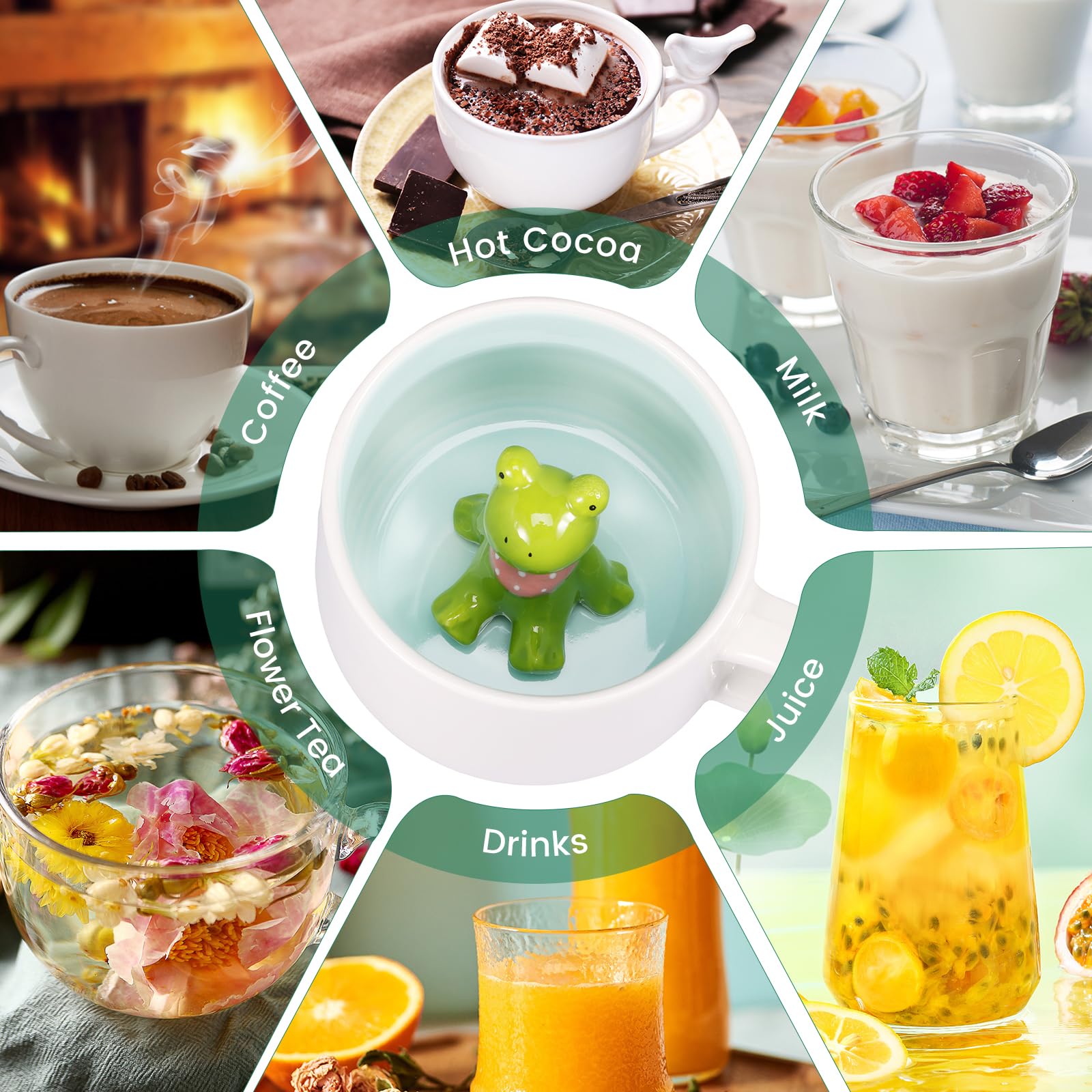 3D Frog Coffee Mug - 400 ML Ceramic Animal Novelty Cup For Kids & Adults