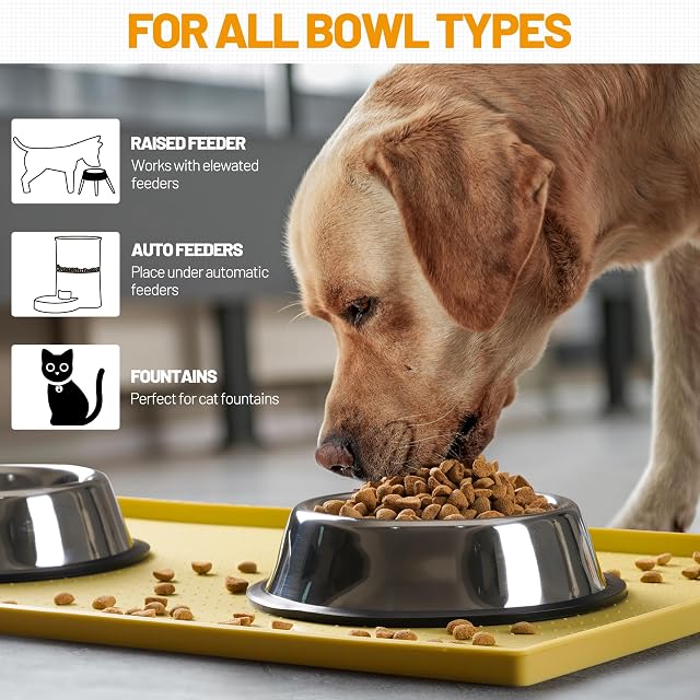 Foto 6 de 7 de Hubulk Alfombrilla de alimentación para perros, fabricada por la FDA de grado alimenticio de silicona…