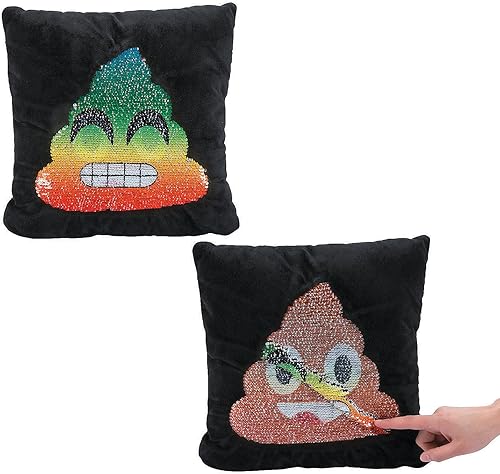 Fun Express Almohada de Emoji de 14" con lentejuelas de arcoĂris Fun Express Almohada de Emoji de 14" con lentejuelas de arcoĂris