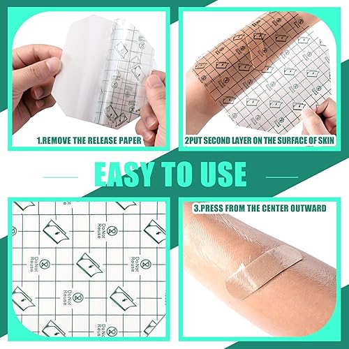 Miniatura 4 de 60 vendajes adhesivos transparentes elásticos impermeables para heridas, parche impermeable, vendajes adhesivos transparentes, película protectora