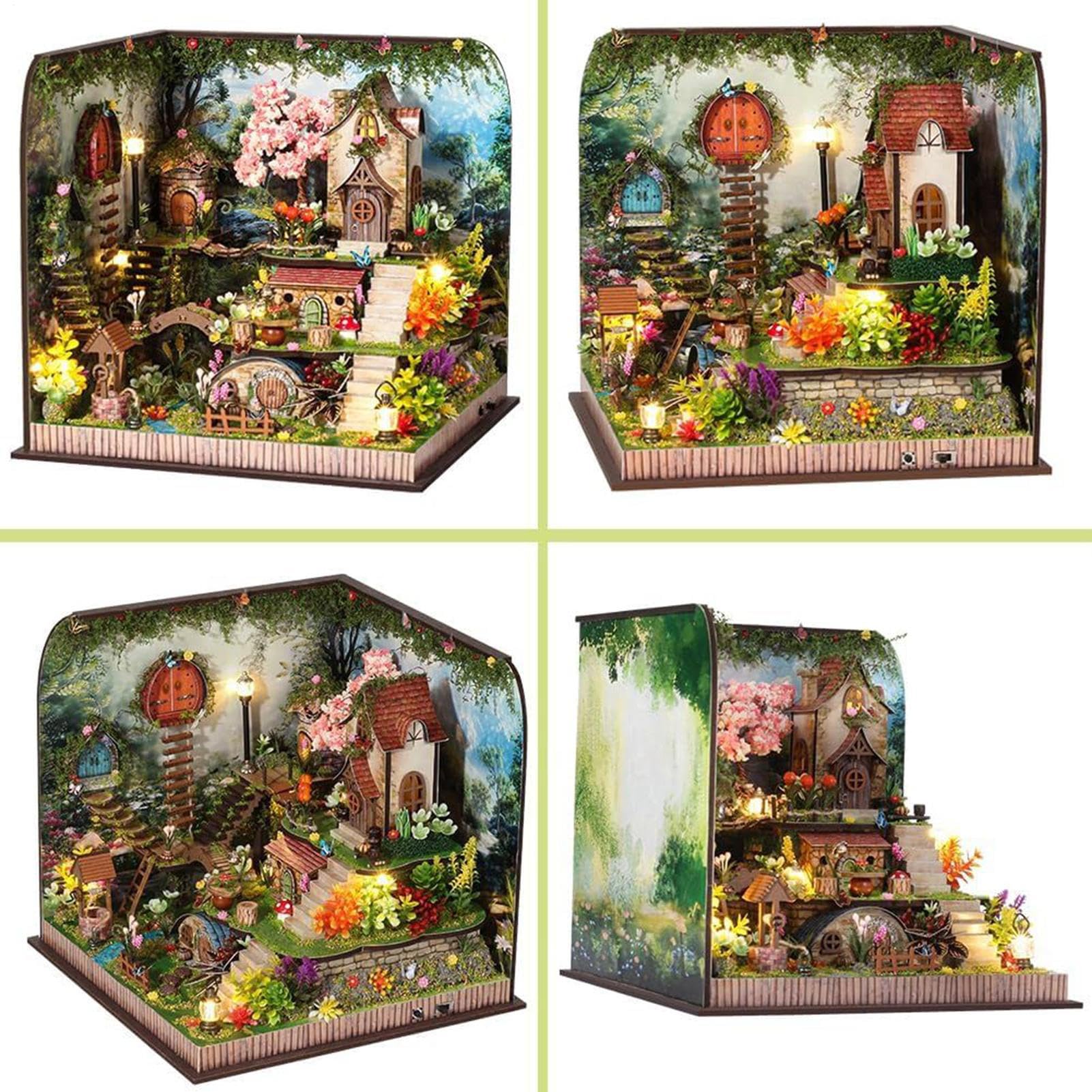 Miniaturhaus Bausatz Leseecken-Bausatz, kreative Tischdekoration | Handgefertigtes Kleines Haus Für Erwachsene Jugendliche Zuhause Schlafzimmer Bücherregal-Display Feiertage Miniatur-Display
