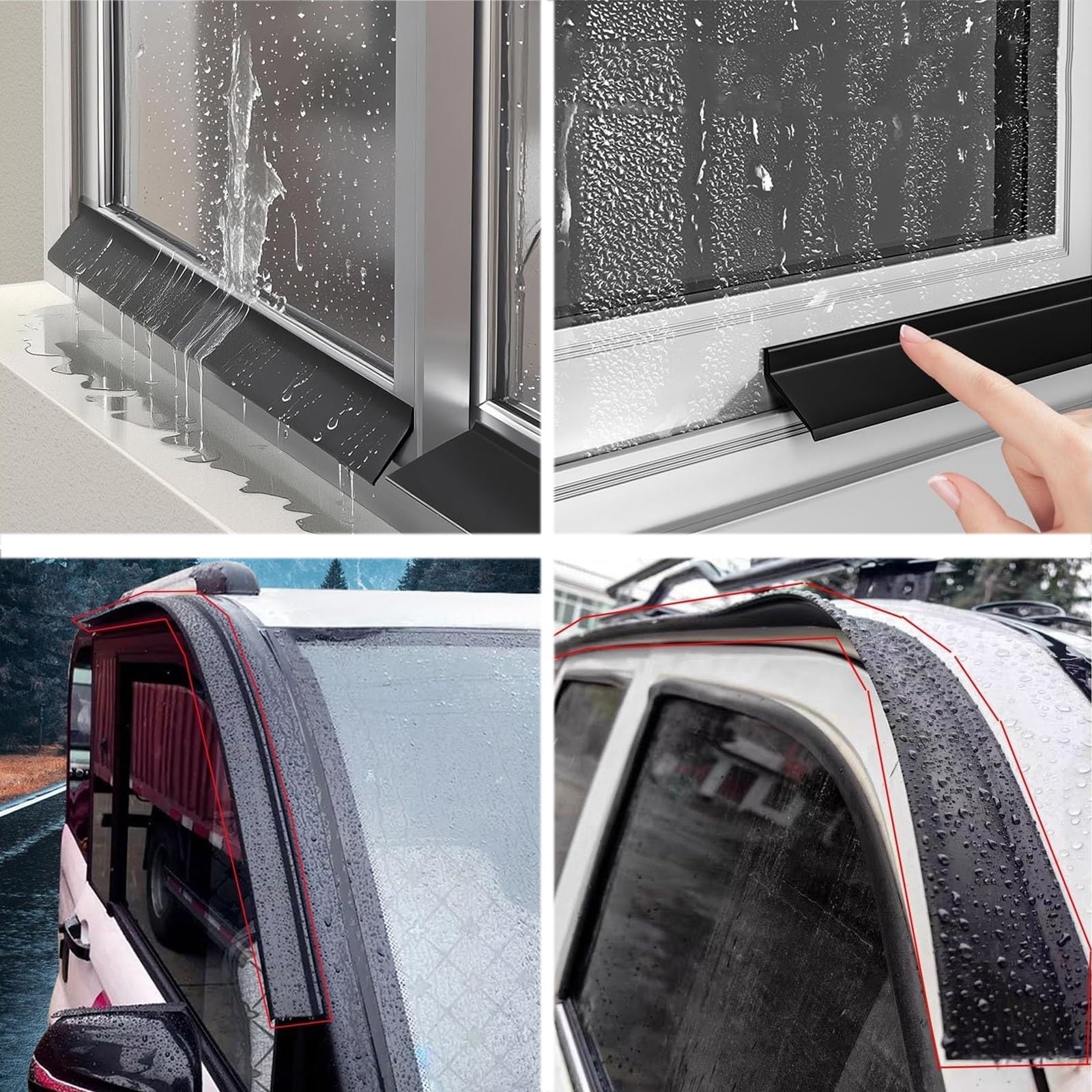 Joint d'étanchéité Auto-adhésif pour fenêtres et Portes, Bord biseauté à 135°, Longueur de 1 à 50 m, Largeur de 4,5/5,5 cm, Joint d'isolation pour économies d'énergie, Installation Facile
