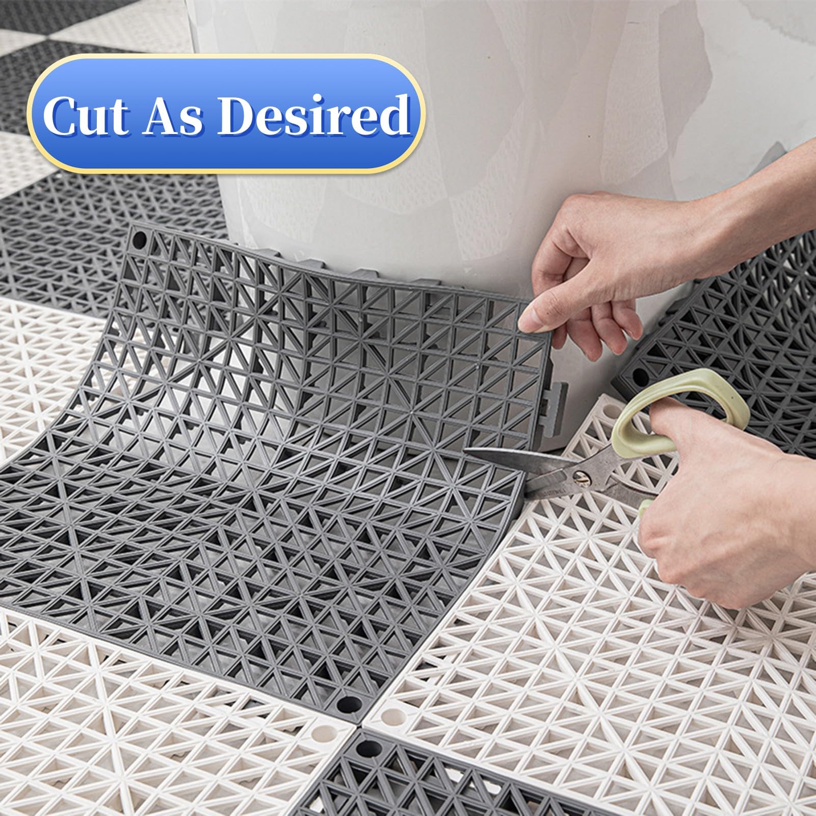 Dalles de sol de garage, 12 tapis de drainage en PVC, dalles de douche emboîtables, tapis de sol de cuisine, de sous-sol, de salle de bain | Leroy Merlin