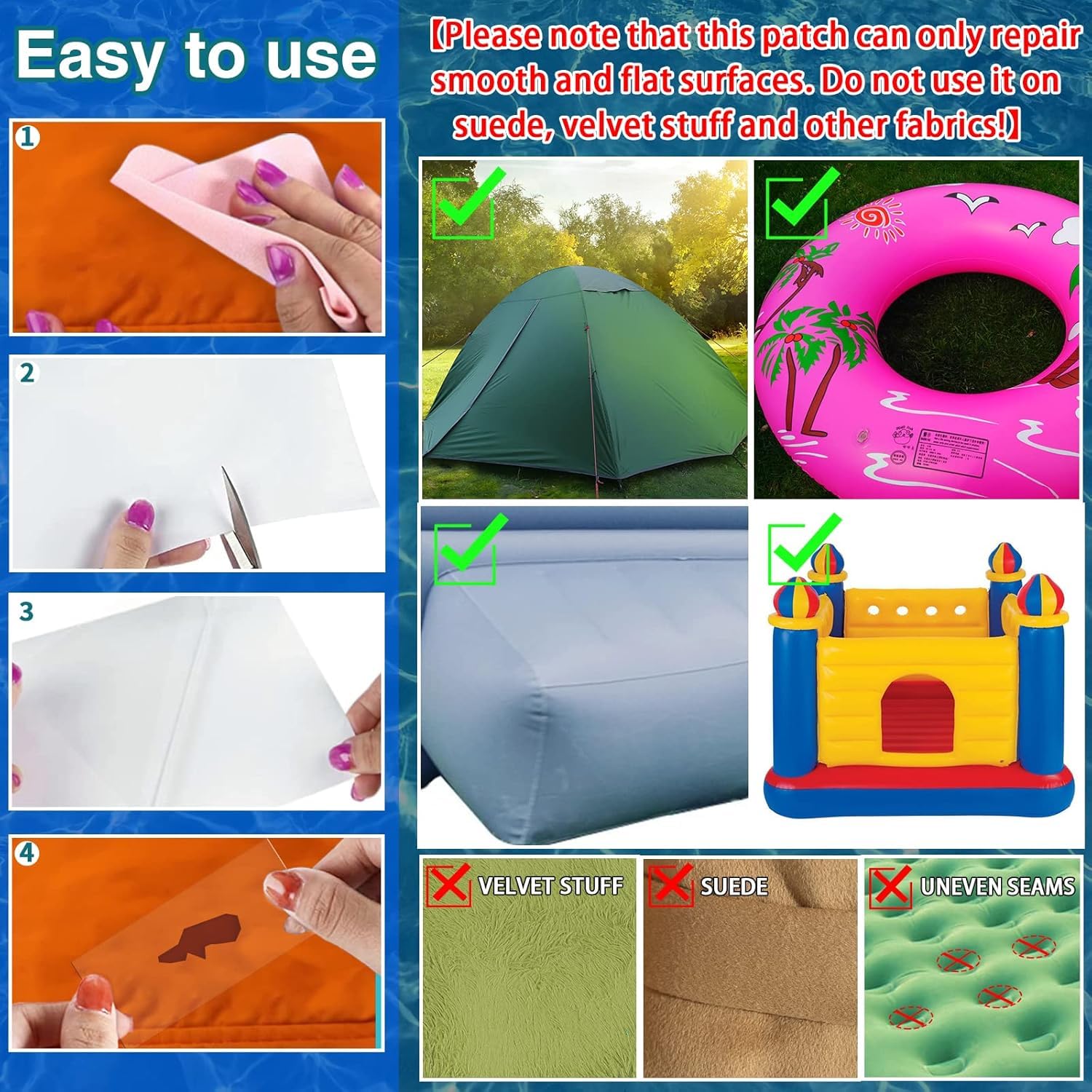 Pool Flicken Klebeband Reparaturset Unterwasser: Transparentes Wasserdichtes Klebeband, Poolflicken Selbstklebend Unterwasser Zur Reparatur Verschiedener Schwimmbadoberflächen (Klebeband 10cm*150cm)