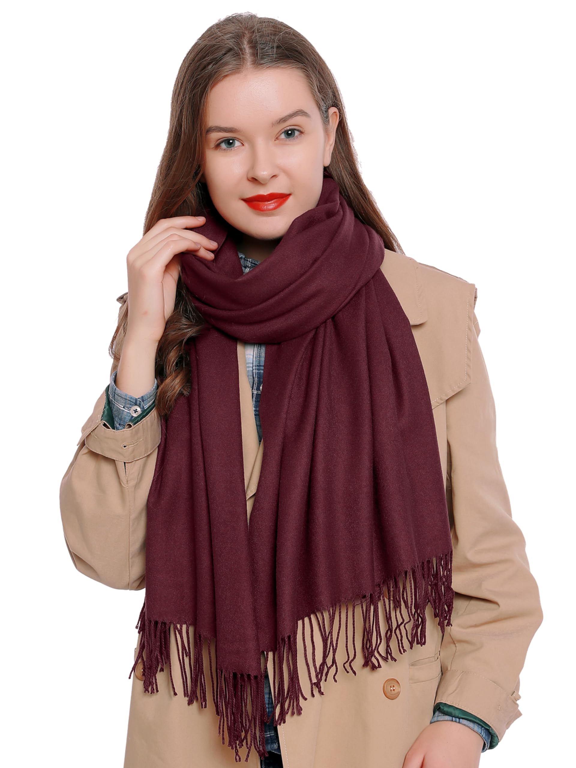 DonDon Schal Damen Winter Wollschal Winterschal warm weich 185 x 65 cm