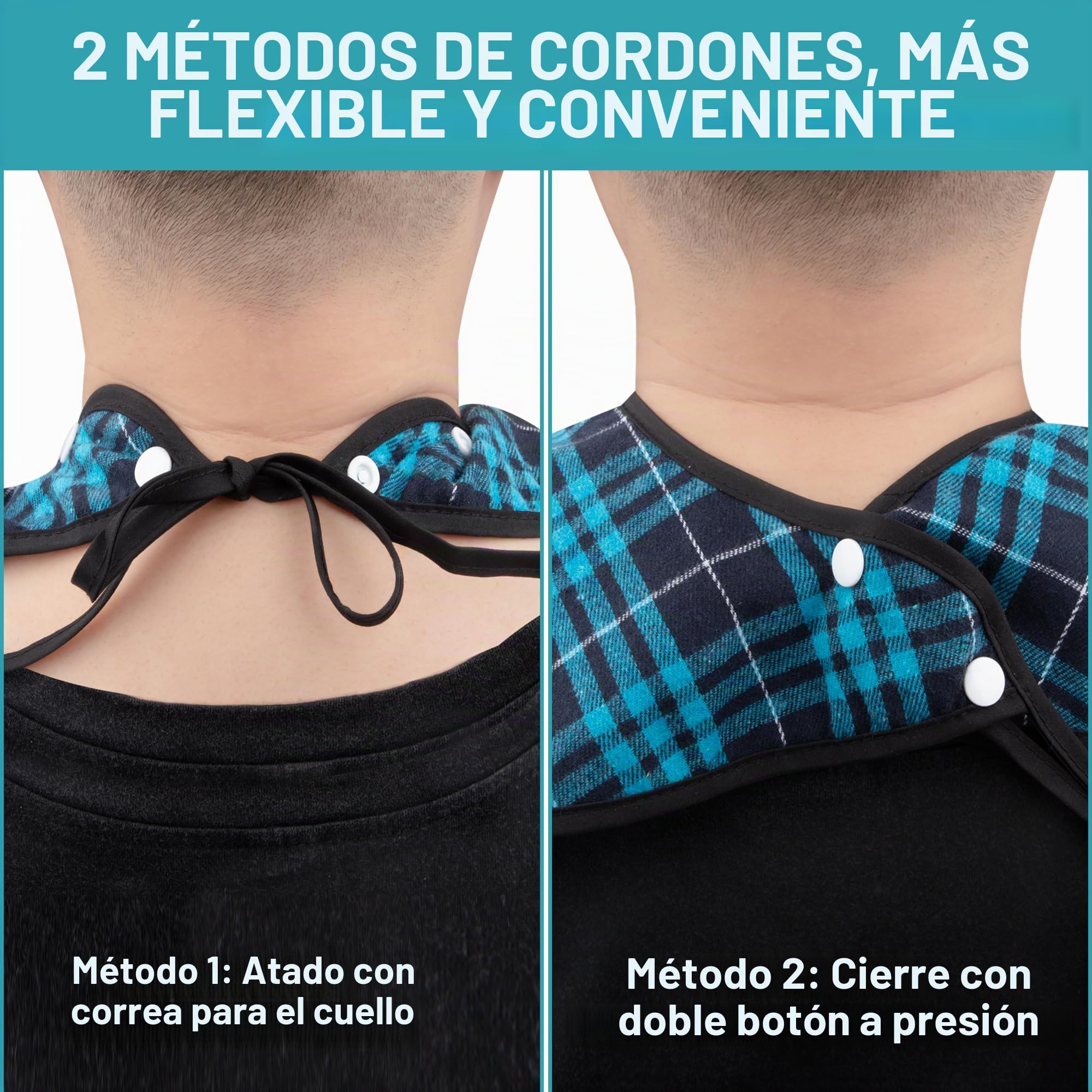 Baberos Lavables para Adultos, 3 Piezas Babero Impermeable Grande Protectores de Ropa, Reutilizables Baberos Personas Mayores, para Hombres Mujeres Ancianos y Discapacitados