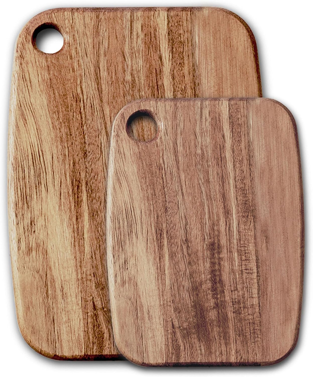 Wooden cutting board Set of 2(size:S+ M),Acacia Wood Cutting Board with Hanging Hole,-Rectangular Charcuterie Board-Cheese Cutting Board-Serving Board.BPA Free For Vegetables,Fruit,Bread,Meat