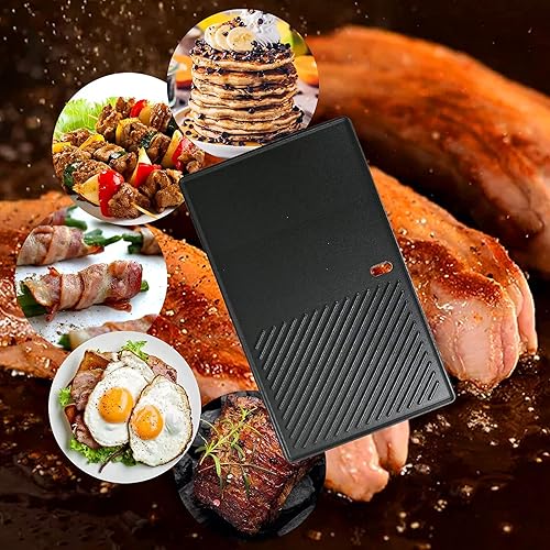 Miniatura 8 de Uniflasy 7637 - Rejillas de hierro fundido de 17.5 pulgadas para Weber Spirit E210 E220 S210 S220 con control frontal, placa de plancha reversible