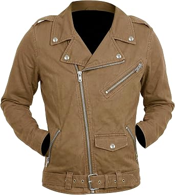Summer Lightweight Canvas Breathable Cotton Jacket For Men | Punk Gothic Brando Biker Coat Classic Rock Streetwear Belted Jacket