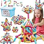 COUOMOXA Magnetic Toy Montessori for Kids: 3 4 5 6 7 8 9 10 11 12 Years Old Kids Building Sticks - Magnetic Creative Toy Age 3-12 Playroom Family - Christmas Birthday Gift for Boys Girls