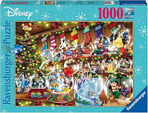 Ravensburger Rompecabezas de globos de nieve de Disney, 1000 piezas, apto para adultos, tecnología única Softclick  Acabado vibrante y mate