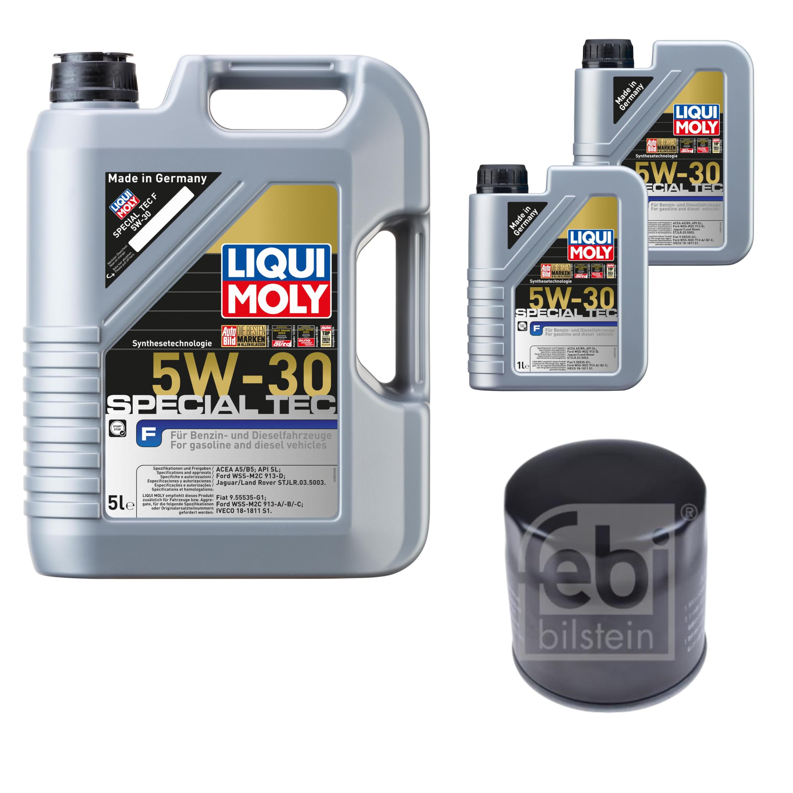 Inspektionspaket enthält 7 L Motoröl SPECIAL TEC F 5W-30 Ölfilter für Transit Custom Kasten FA_ 2.4 TDCi RWD 2.2 FD_ FB_ FS_ FZ_ FC_ FM_ FN_ LD_