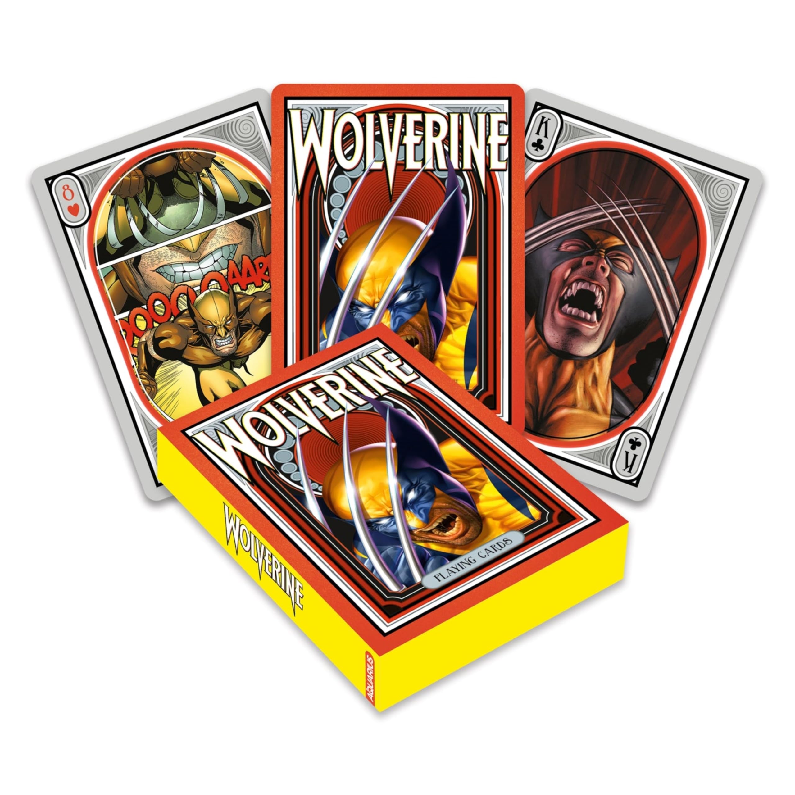 AQUARIUS Wolverine Nouveau Playing Cards - Wolverine Themed Deck of Cards for Your Favorite Card Games - Officially Licensed Wolverine Merchandise & Collectibles