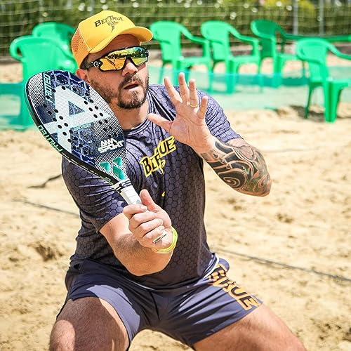 Miniatura 7 de AMA SPORT Raqueta de tenis de playa de fibra de carbono con núcleo de espuma EVA, palas de tenis de playa de carbono profesional para jugadores