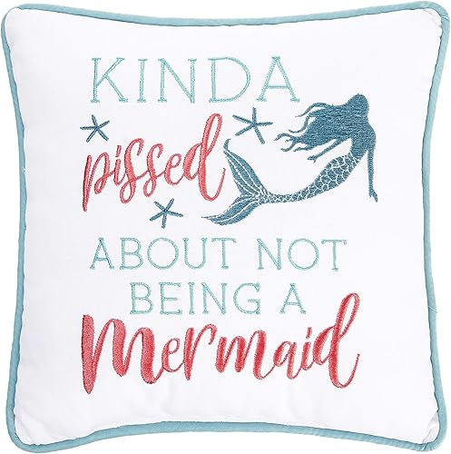 C&F Home Not A Mermaid - Almohada bordada (10 x 10 pulgadas), color azul