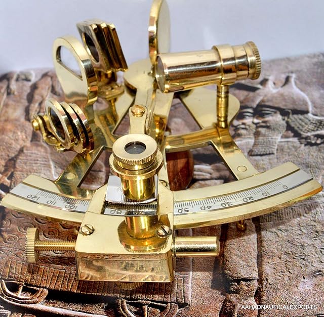 4" Solid Brass Sextant Nautical Working Instrument Astrolabe Ships Maritime Gift h