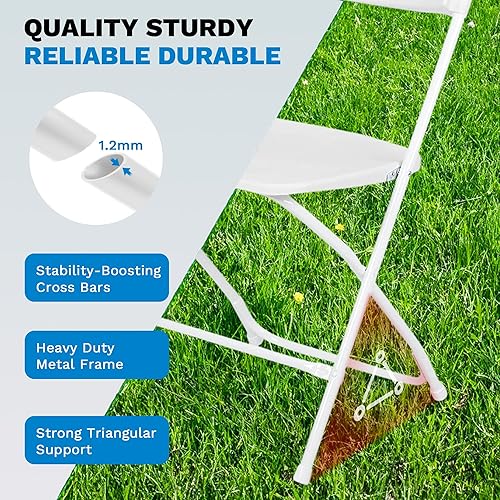 Miniatura 5 de Paquete de 6 sillas plegables, sillas plegables negras duraderas, sillas plegables de plástico resistentes para uso en interiores y exteriores,