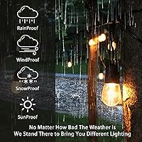 Vista 7 de Cadena de luces solares para exteriores, impermeable, 48 pies, S14, 10 horas, luces solares para exteriores, cadena de luces solares
