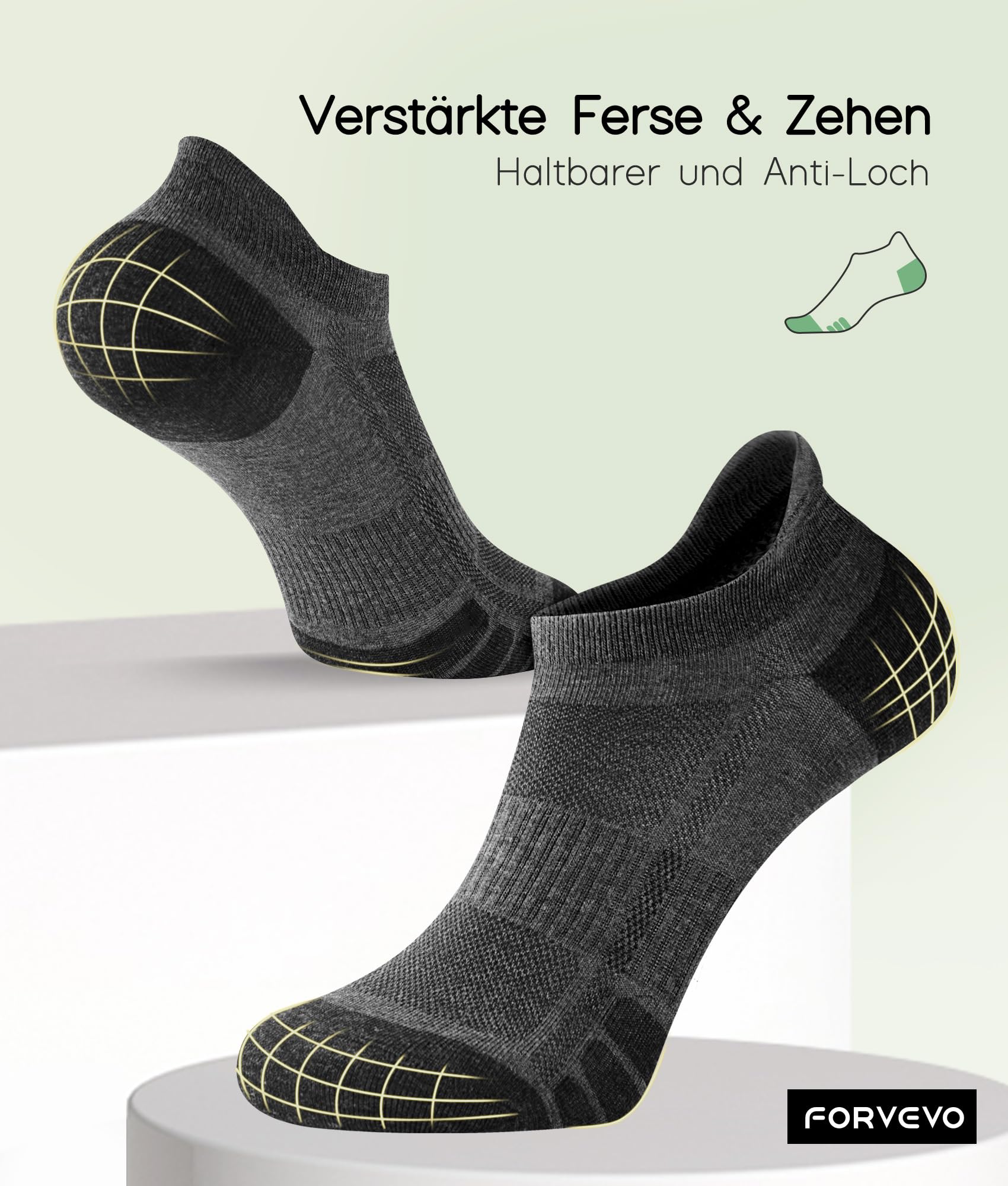 FORVEVO Chaussettes Homme Femme 10 Paires, Chaussettes de Sport en Coton Respirant Running