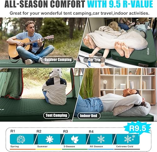 Miniatura 6 de Colchoneta de dormir autoinflable con bomba eléctrica, colchón de espuma viscoelástica ultraligero de 4 pulgadas de grosor, telescópico y compacto,