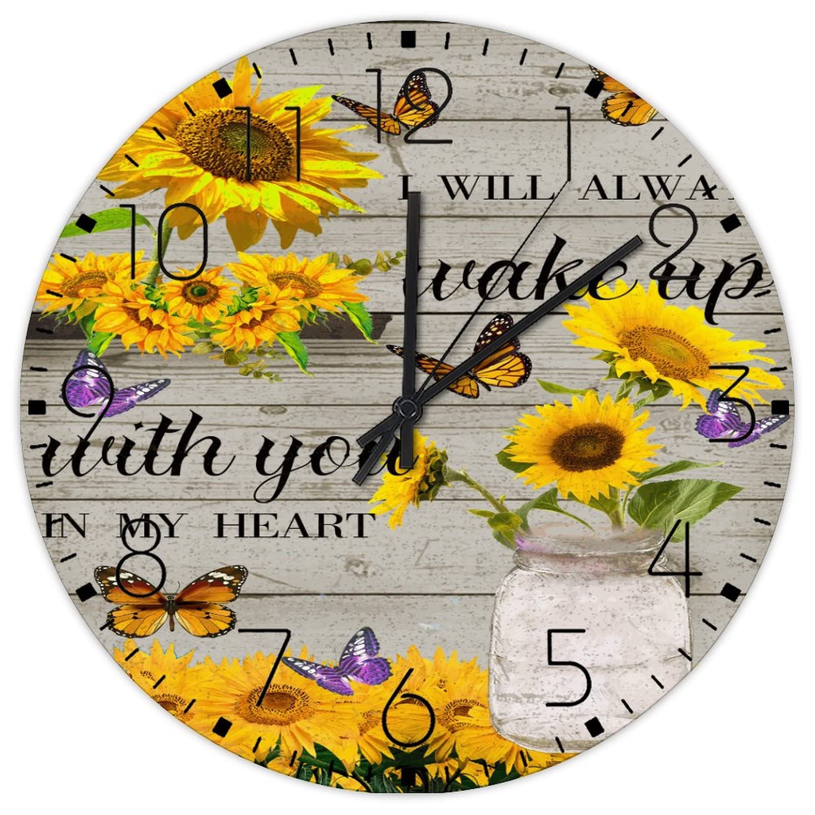 Horloge murale silencieuse sans tic-tac de 30,5 cm pour retrouver le calme chez soi
