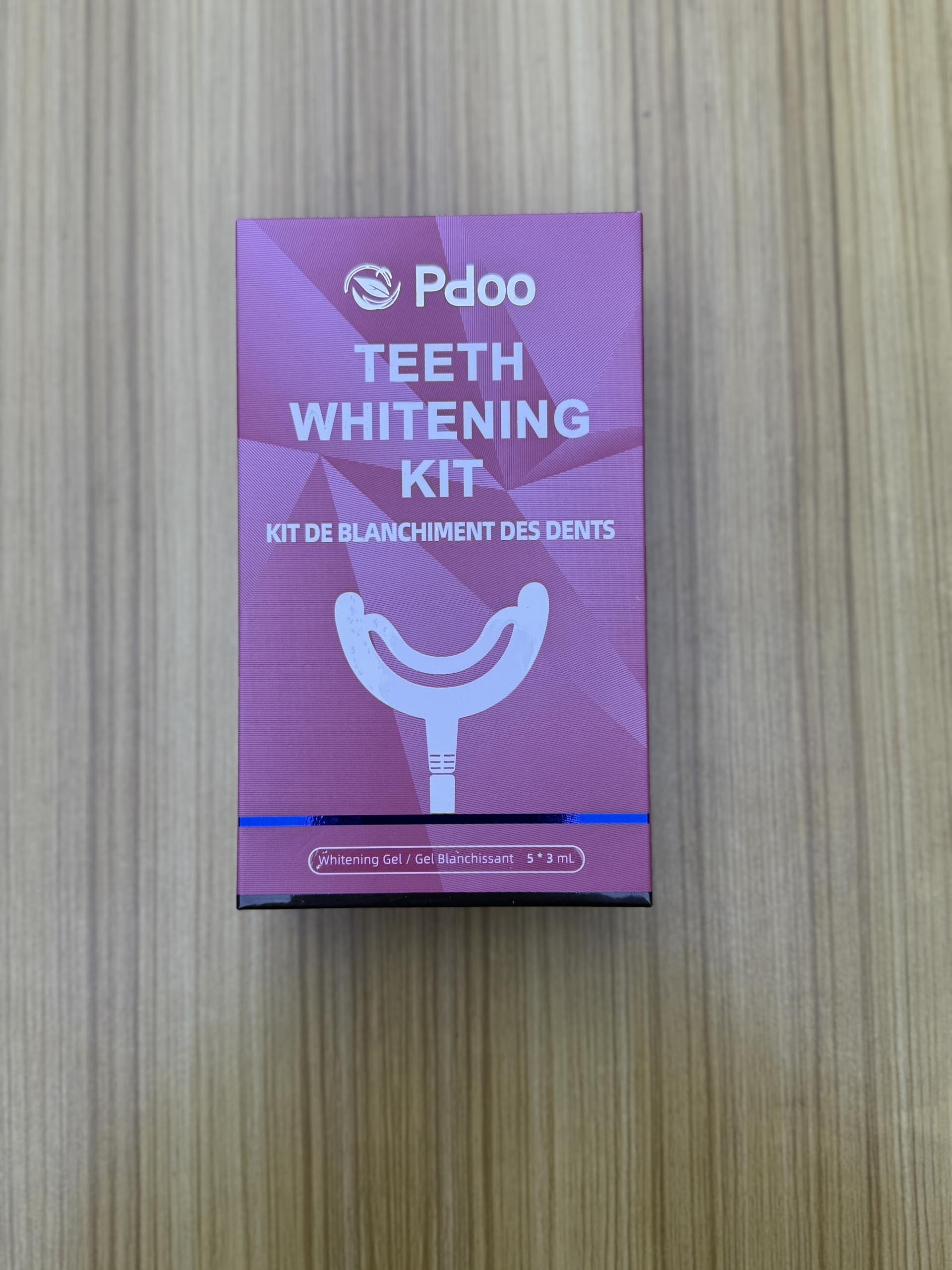 Pdoo Set di sbiancamento dentale con luce LED per denti sensibili, confezione da 5 gel