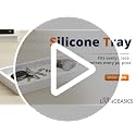 Image of LivingBasics 1Pc Rectangle Silicone Countertop & Vanity Tray, Tray for Soap Dispenser Bottles, Bathroom Accessories Trays for Toiletries /Kitchen Sink, Cosmetic /Coffee Table Organizer Display Holder