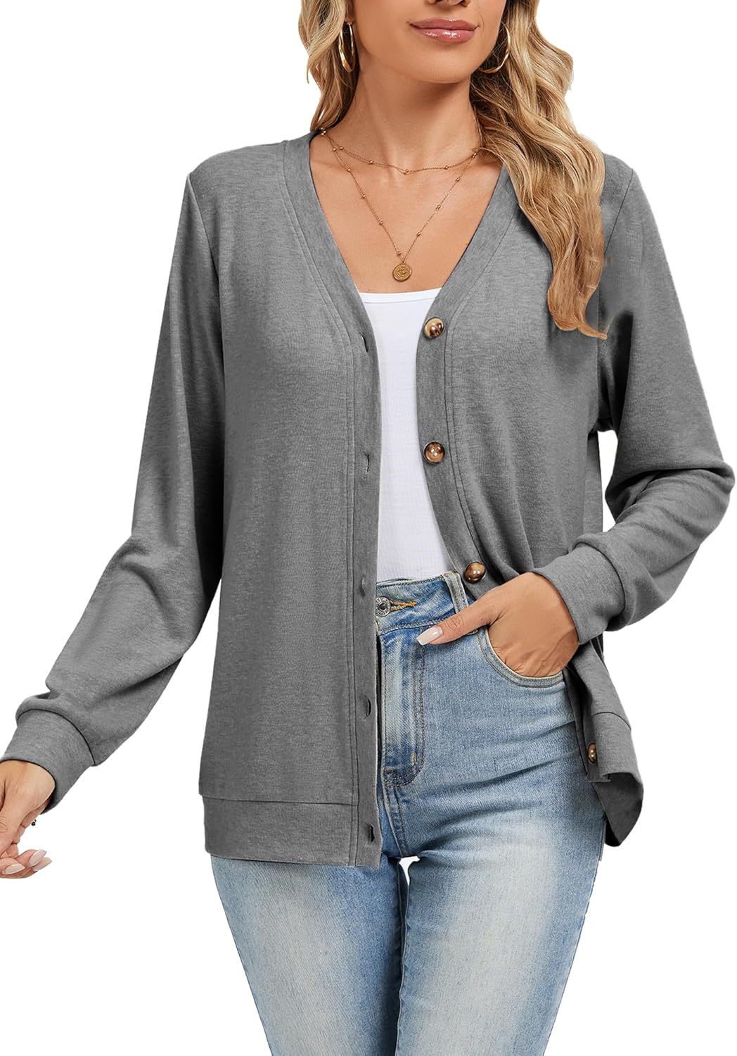 Cardigan Sweaters for Women Business Casual Lightweight Button Down Cardigans Fall Outfits Fashion Clothes - Image 5