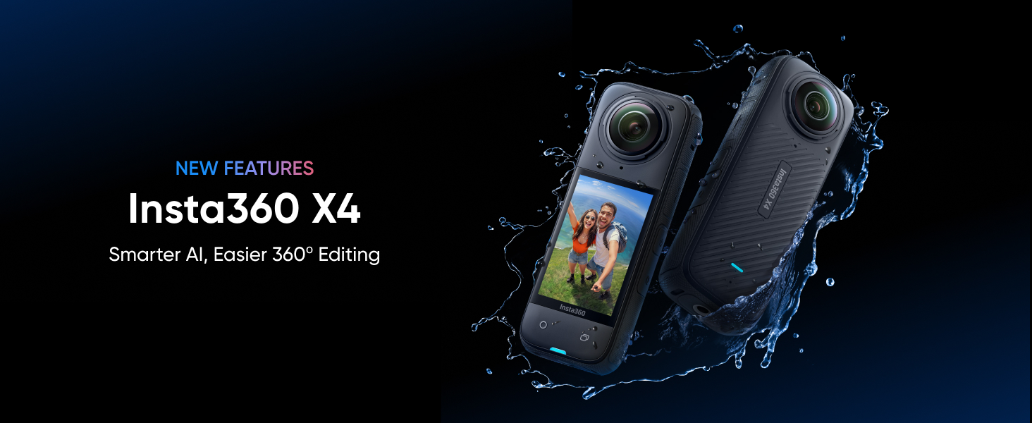 Insta360 X4-8K Waterproof 360 Action Camera, 4K Wide-Angle Video